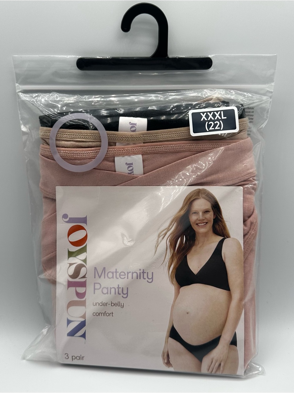 JoySpun Maternity Panty – 3-Pack in Pink, Nude and Black (XXXL)